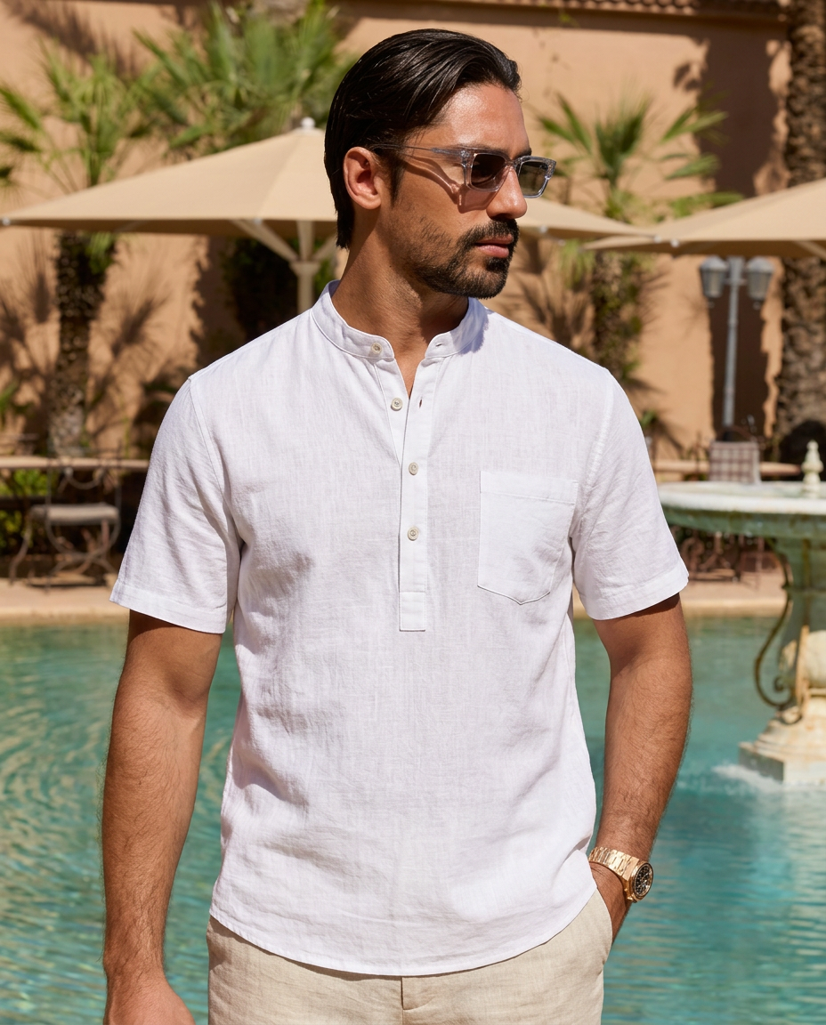 THE FELIX LINEN HENLEY